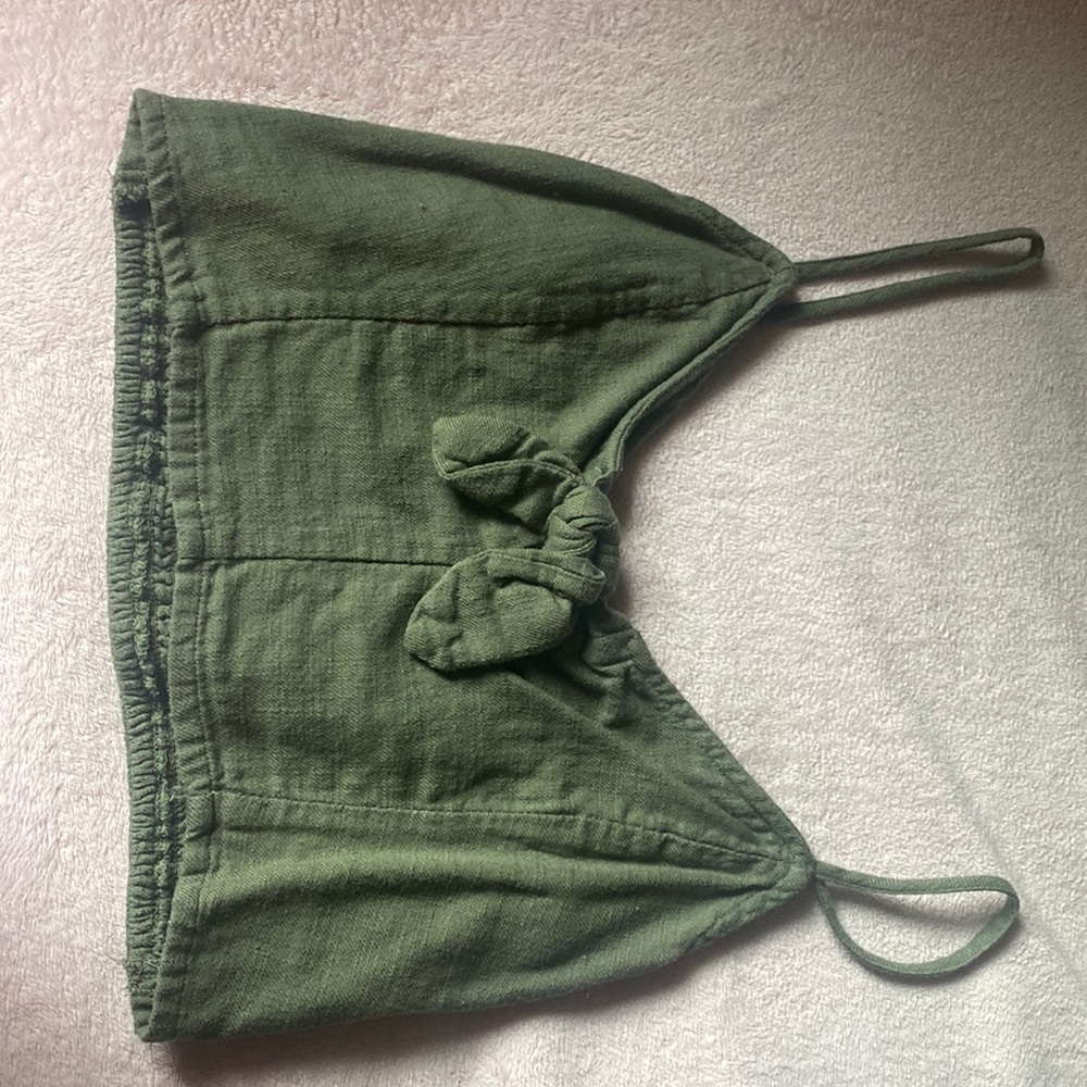 army/dark green aerie crop tank top